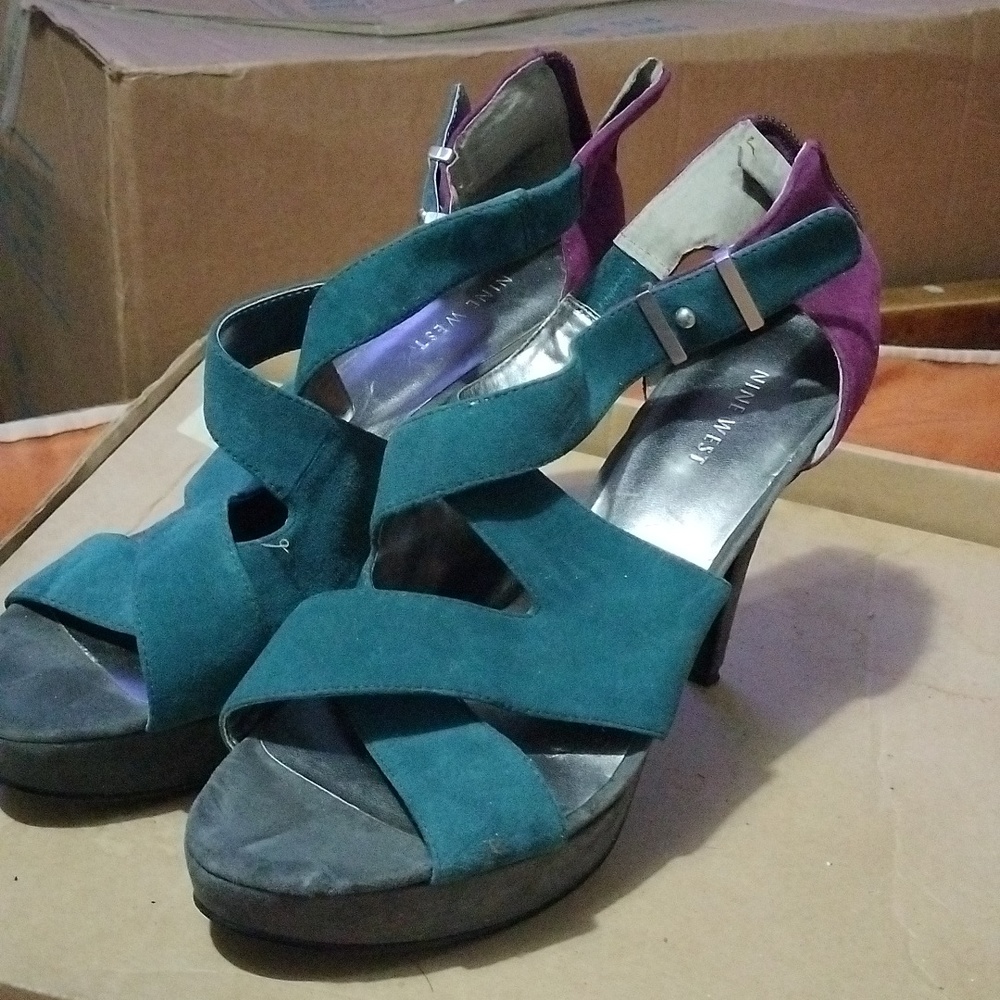 Swade purple and green heels